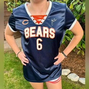 NFL Chicago Bears #6 Jay Cutler Signature Satin Jersey Fitted Woman’s Official